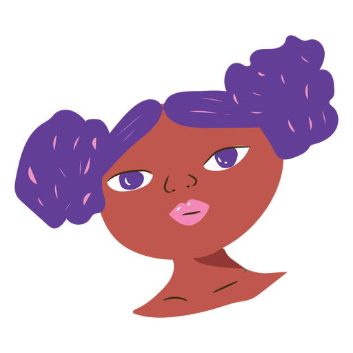 Purple hair girl flat