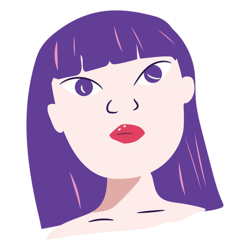 Garota de cabelo roxo liso Desenho PNG