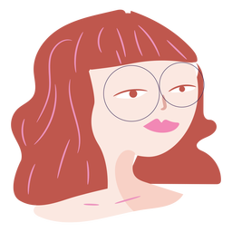 Óculos garota plana Desenho PNG