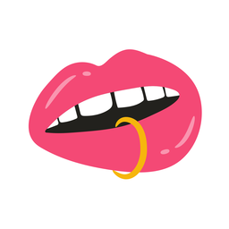 Piercing de labios plano Diseño PNG