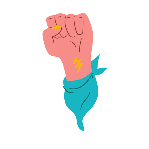 Fist in the air flat PNG Design