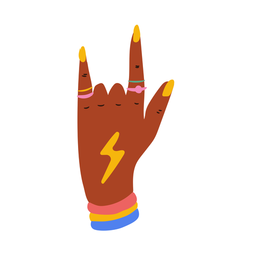 Cool hand gesture flat PNG Design