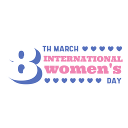 Distintivo plano do dia internacional da mulher Desenho PNG