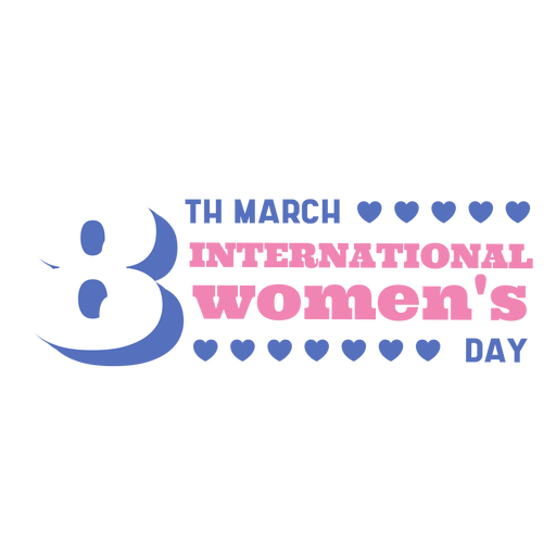 International women's day flat badge PNG Design