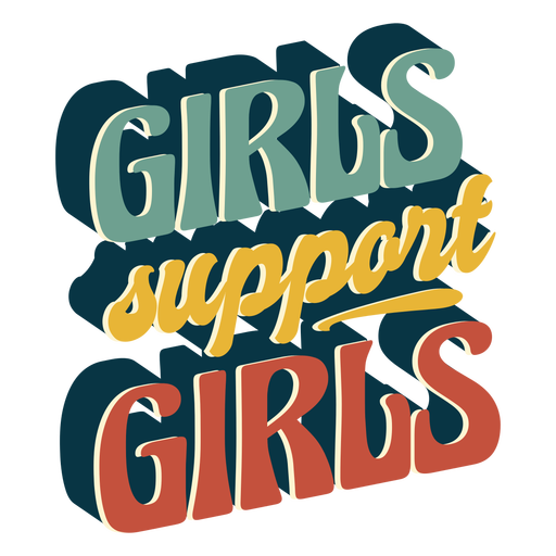 Chicas apoyan letras vintage de chicas Diseño PNG