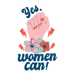 Frauen können Blumenbeschriftung PNG-Design