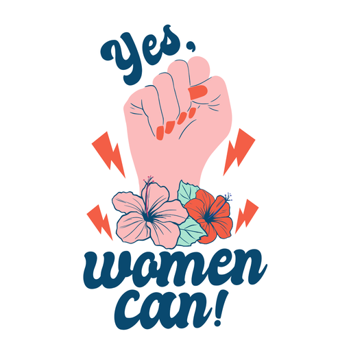 Women can floral lettering PNG Design