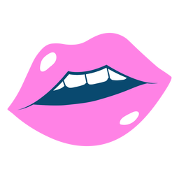 Labios de niña rosa planos Diseño PNG
