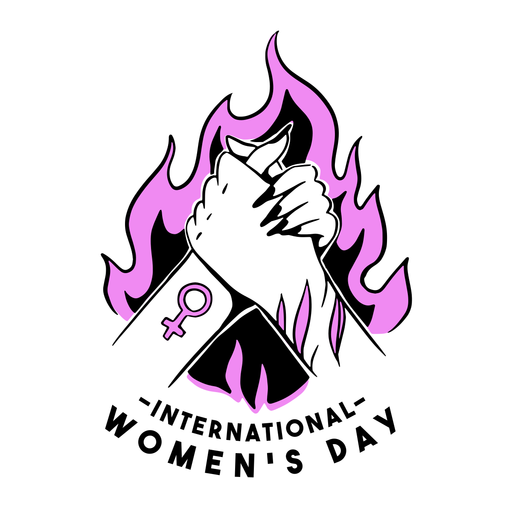 Rosa Illustration des internationalen Frauentags PNG-Design