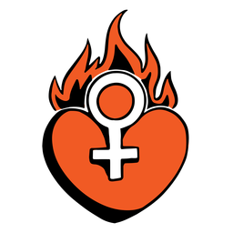 Símbolo del corazón en la insignia de fuego
