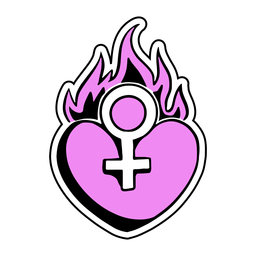 Símbolo del corazón en la insignia de fuego Diseño PNG