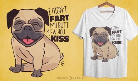 Diseño de camiseta Pug Kiss
