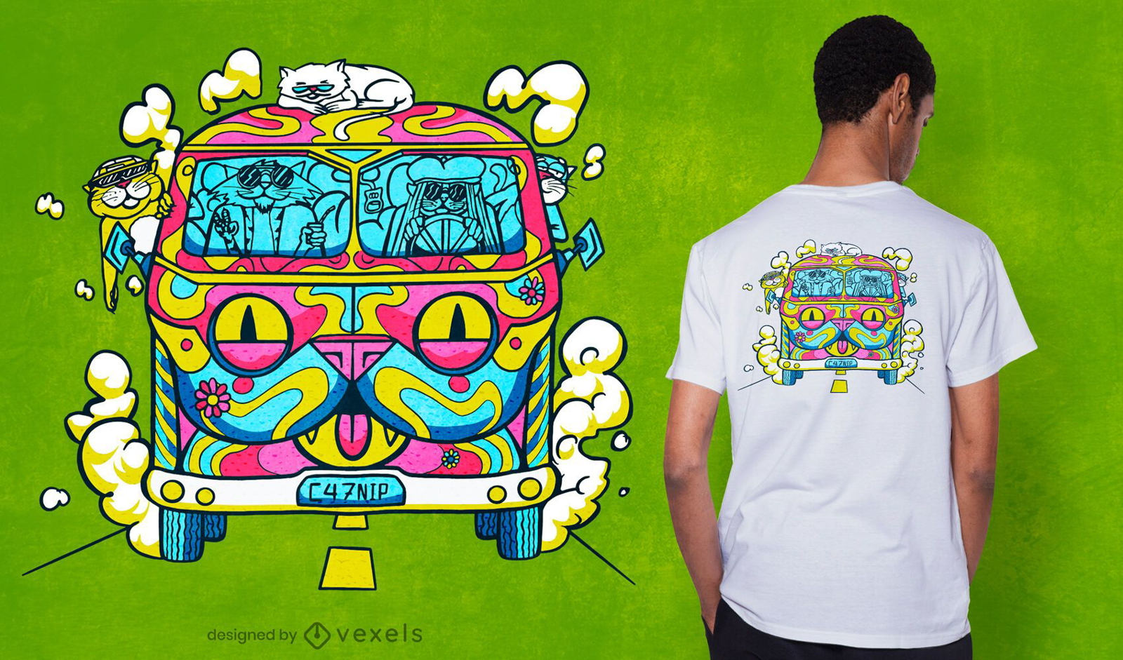 Hippie Katze van T-Shirt Design