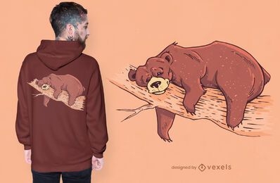 Design de camiseta de urso preguiçoso