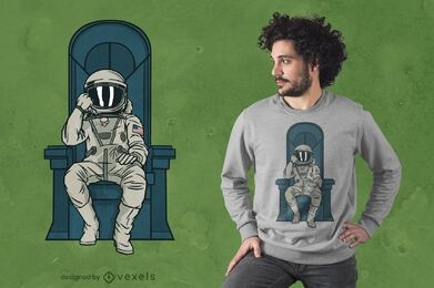 Design de camiseta trono de astronauta