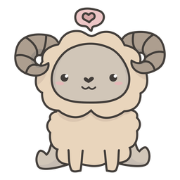 Plano de oveja kawaii Diseño PNG