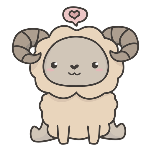 Kawaii sheep flat PNG Design