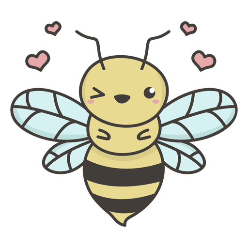 Süße Biene flach PNG-Design