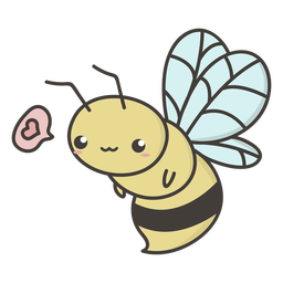 Kawaii bee flat - Transparent PNG & SVG vector file