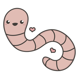 Happy worm flat PNG Design