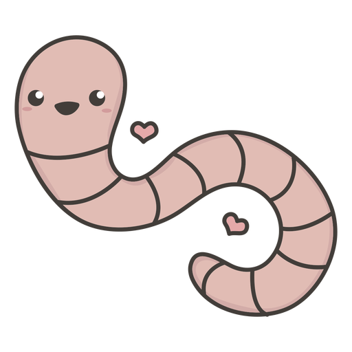 Happy worm flat Desenho PNG