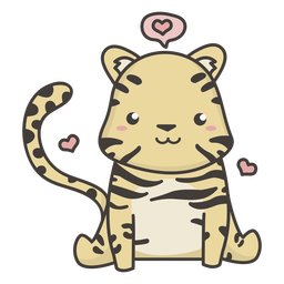 Plano tigre kawaii Diseño PNG
