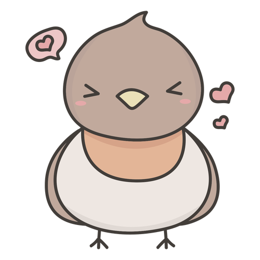 Happy bird flat PNG Design