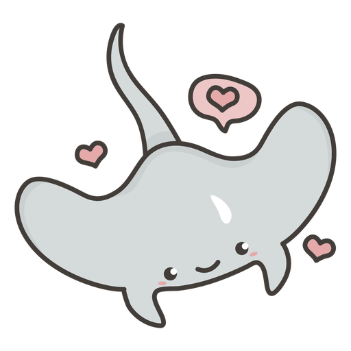 Cute Stingray Flat PNG & SVG Design For T-Shirts