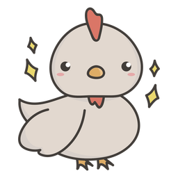 Cute chicken flat PNG Design
