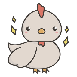 Lindo pollo plano Diseño PNG