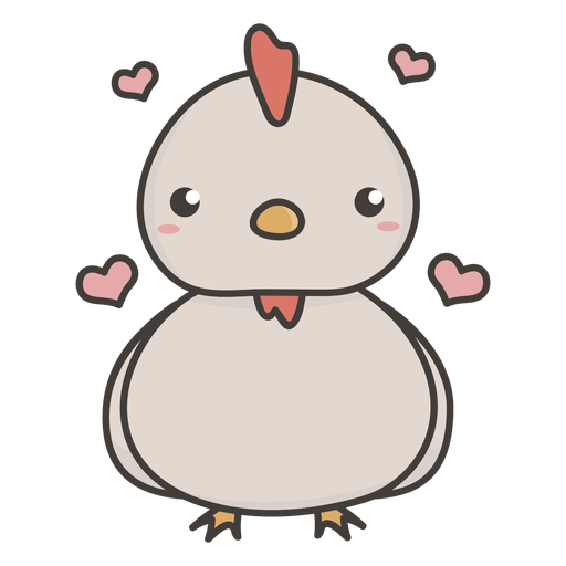 Kawaii frango plano Desenho PNG