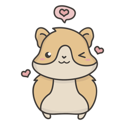 Lindo hámster plano Diseño PNG