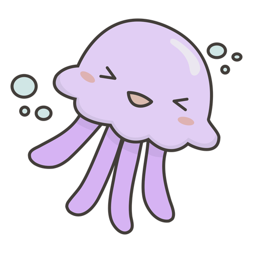 Jellyfish cute flat PNG Design