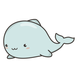 Kawaii baleia plana Transparent PNG
