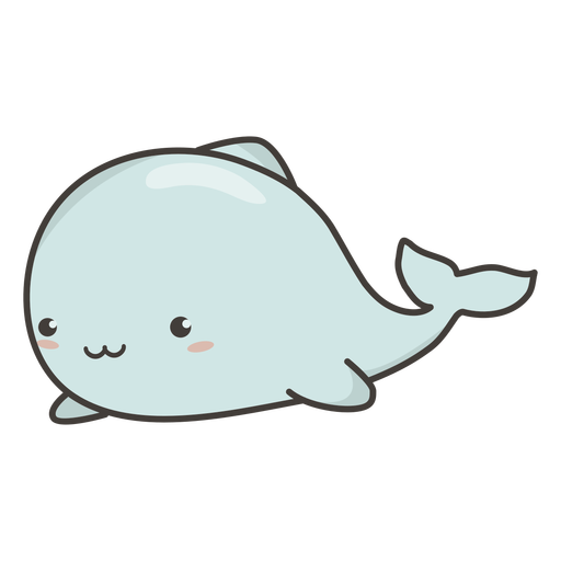Kawaii baleia plana