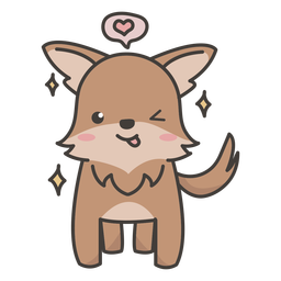 Cachorro acenando com o rabo achatado Desenho PNG