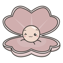 Happy pearl winking flat Transparent PNG