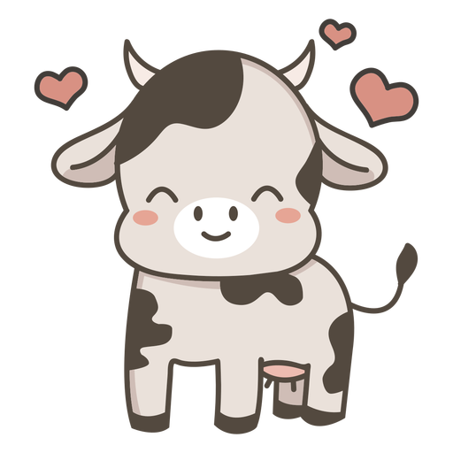 Lovely cow flat PNG Design