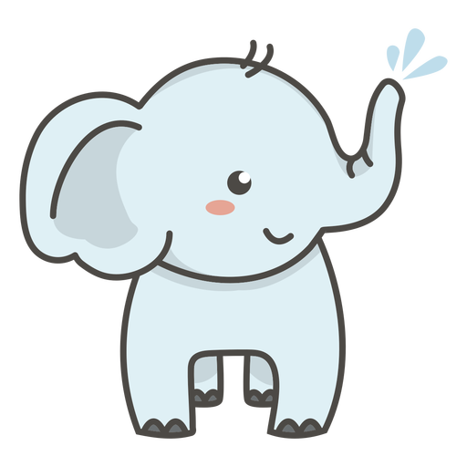 Adorable elephant flat PNG Design