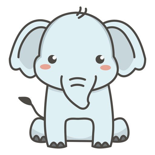 Happy elephant sitting flat - Transparent PNG & SVG vector ...