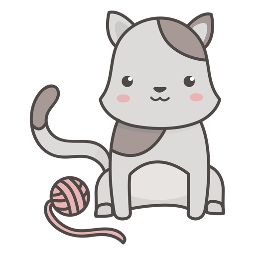 Design PNG E SVG De Kawaii Gato Plano Para Camisetas