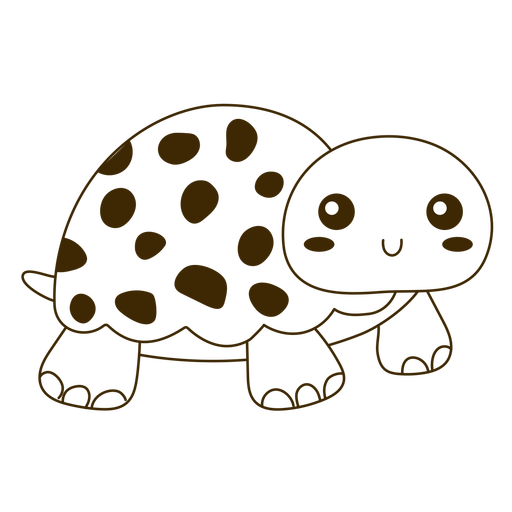 Little turtle stroke PNG Design