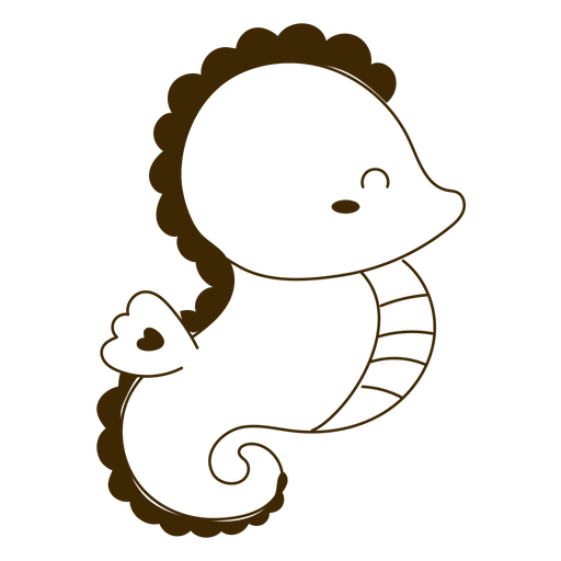 Cute seahorse filled-stroke PNG Design