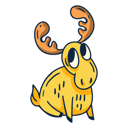 Funny moose cartoon PNG Design
