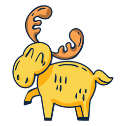 Dibujos animados de alces feliz Diseño PNG