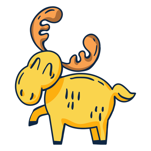 Happy moose cartoon PNG Design