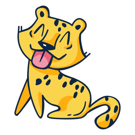 Happy cheetah cartoon PNG Design