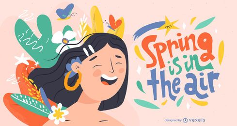 Spring in the air illustration design