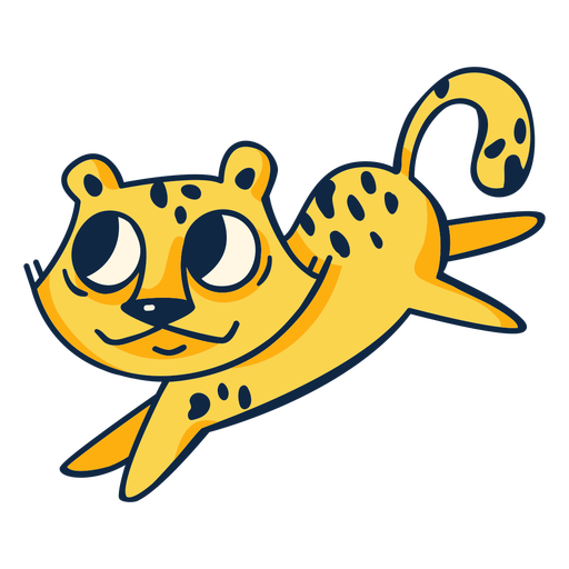 Leaping Cheetah Cartoon PNG & SVG Design For T-Shirts