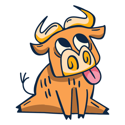 Happy ox cartoon PNG Design